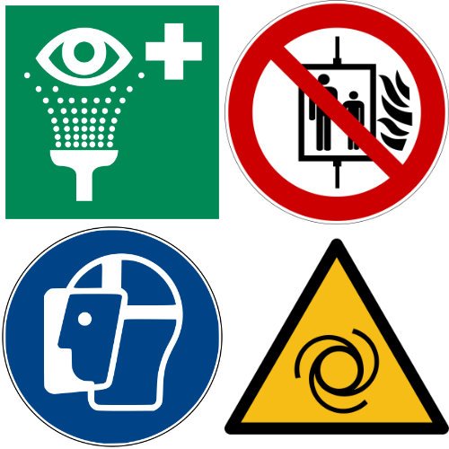 Four safety icons