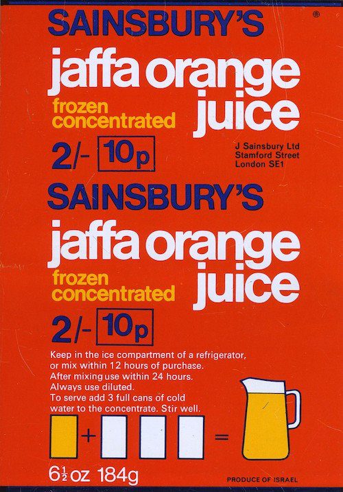 The packaging for some Sainsbury's orange juice