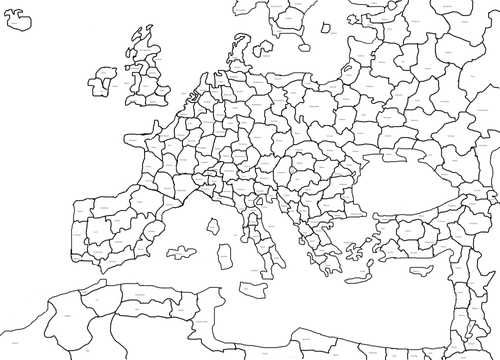 A parodic map of a fictional Europa Universalis video game.