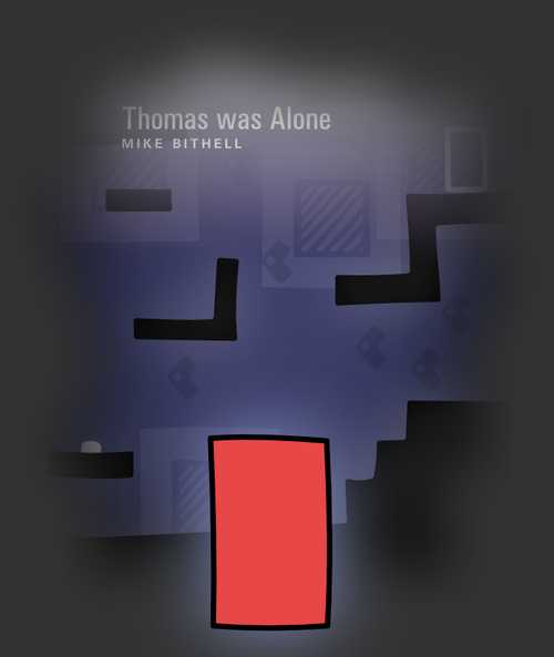 A vignette depicting the video game Thomas Was Alone.