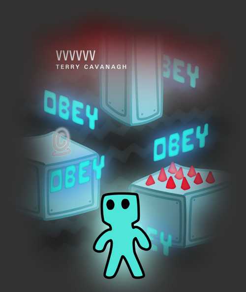 A vignette depicting the video game VVVVVV.
